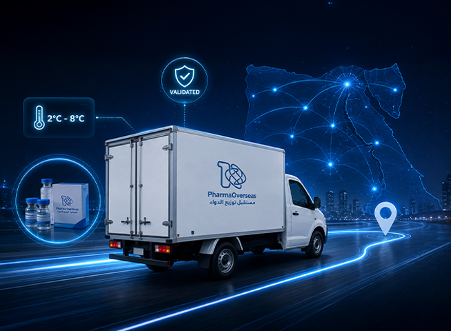 Temperature-controlled PharmaOverseas pharmaceutical transport vehicle