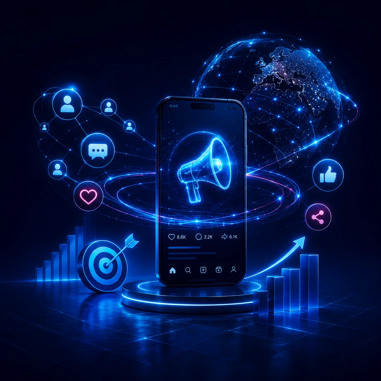 Pharmaceutical social media campaign displayed on a smartphone